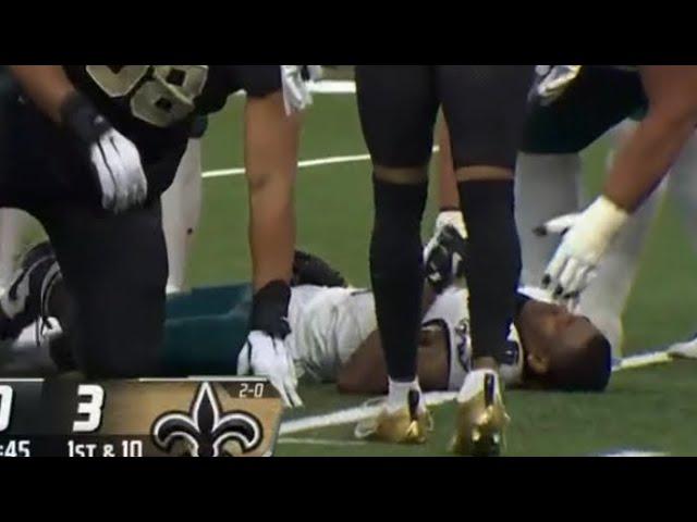 Devonta Smith gets KNOCKED OUT vs Saints *SCARY INJURY* | Saints vs Eagles