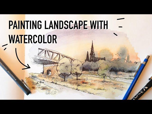 Painting Landscape With Watercolor