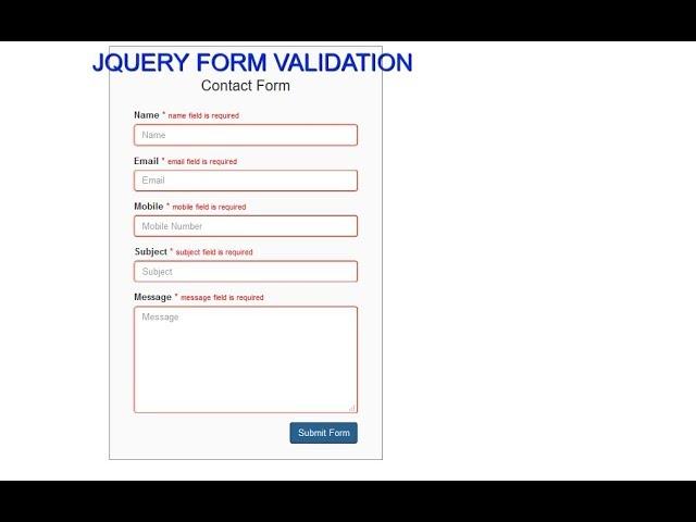 form-validation with jquery in 5 to 6 minutes