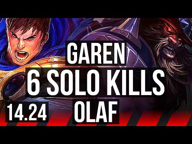 GAREN vs OLAF (TOP) | 6 solo kills | NA Master | 14.24