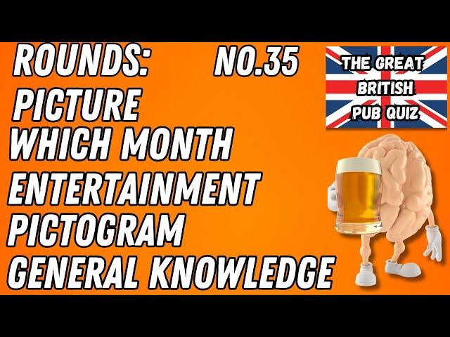 Great British Pub Quiz: Picture Round, Which Month, Entertainment, Pictogram & General Knowledge #35