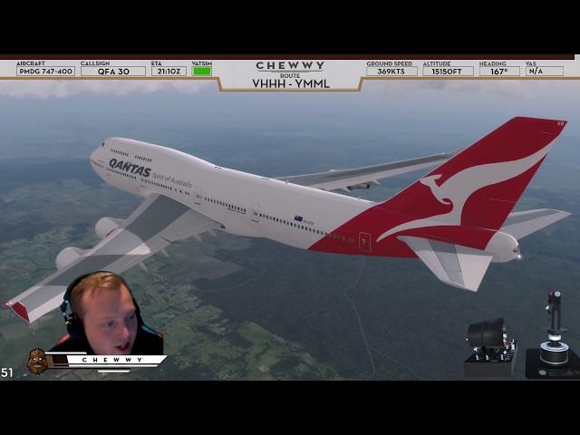 [P3D v4] Winds Gusting to 41 Knots! | Qantas 747 Firm Landing at ORBX Melbourne