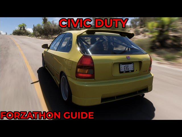 Forza Horizon 5 - Forzathon Guide - Civic Duty - Hard Charger Skill Guide