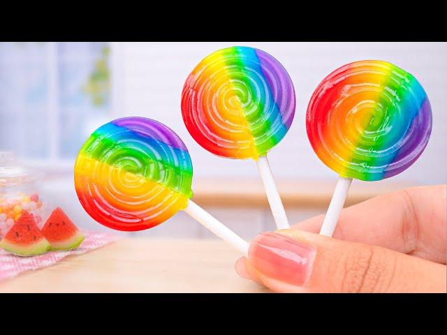  Satisfying Yummy Miniature Rainbow Lollipop Candy Recipe  Easy Tiny Fruit Lollipop Idea for You