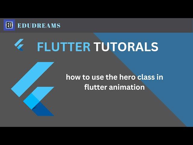 How to use the hero class in flutter animation?