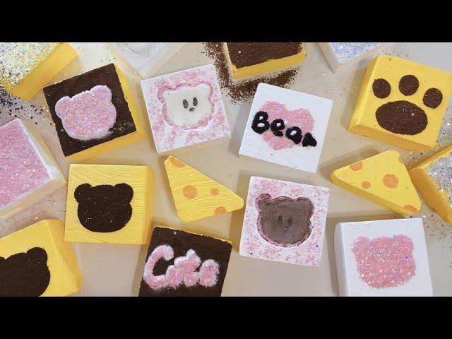 Gym Chalk ASMR | Cheese Bear  +Dyed Yellow+Glitter | New | Crush | Oddly Satisfying | Sleep Aid