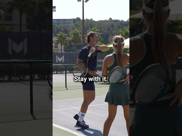 Stay with the ball for better shot control!  #tennis #tennistips #coachmouratoglou