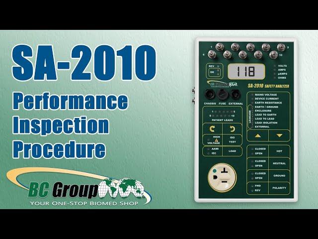 SA-2010 Safety Analyzer: Performance Inspection Procedure