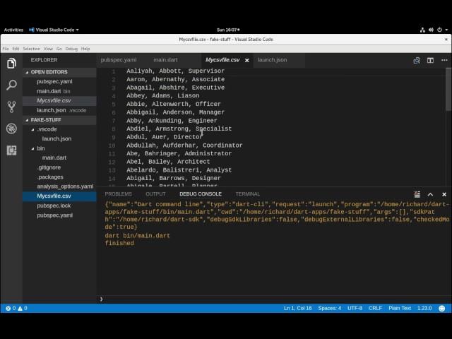 CSV File Manipulation in Dart:  01 Setup and Creating Lists
