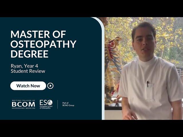 Ryan, Year 4 student at BCOM studying the Masters of Osteopathy