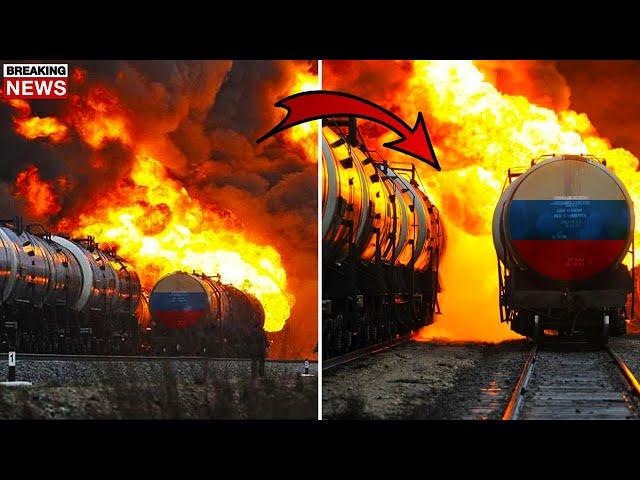 2 MINUTES AGO! Big Explosion in Russia! Train on Fire in Russia's Bryansk Oblast!