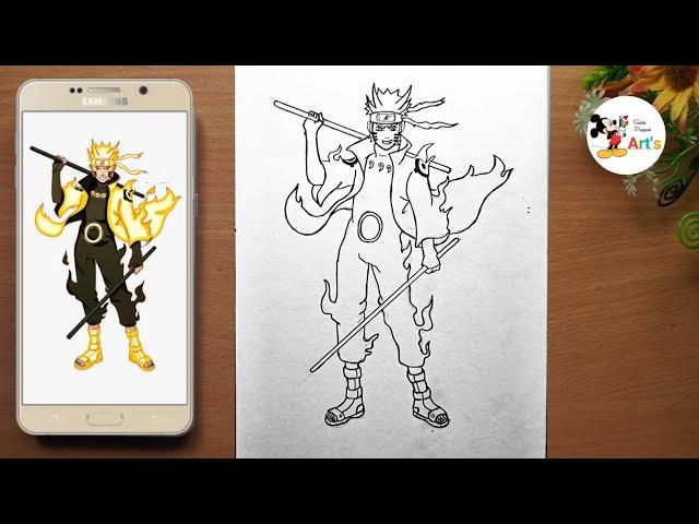 How To Draw Naruto Sage Mode full body || Naruto Sage Mode Drawing || Anime Step by Step Drawing