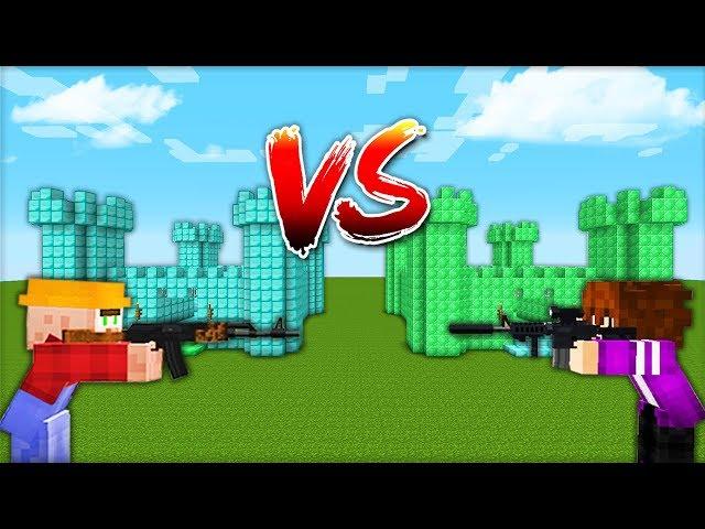 Замок из АЛМАЗОВ VS Замок из ИЗУМРУДОВ в майнкрафт 100% троллинг ловушка minecraft