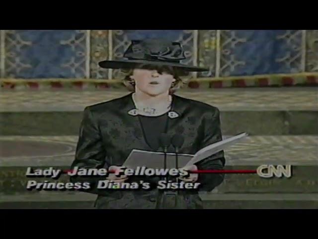 Lady Jane Fellowes (Princess Diana's Sister) Reads at Funeral 09-06-1997