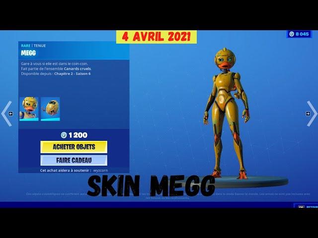 *NEW* SKIN  MEGG / WEBSTER BOUTIQUE 4 AVRIL FORTNITE BATTLE ROYAL / ITEM SHOP 4/04 FORTNITE