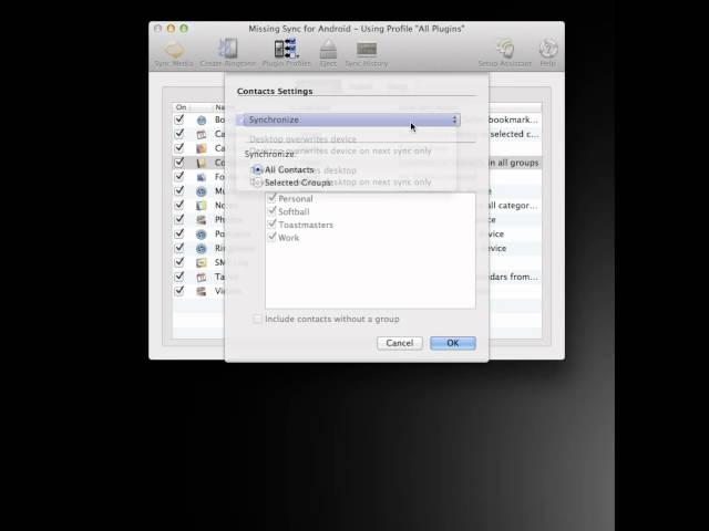 Missing Sync for Android 2.0: Contacts Overview