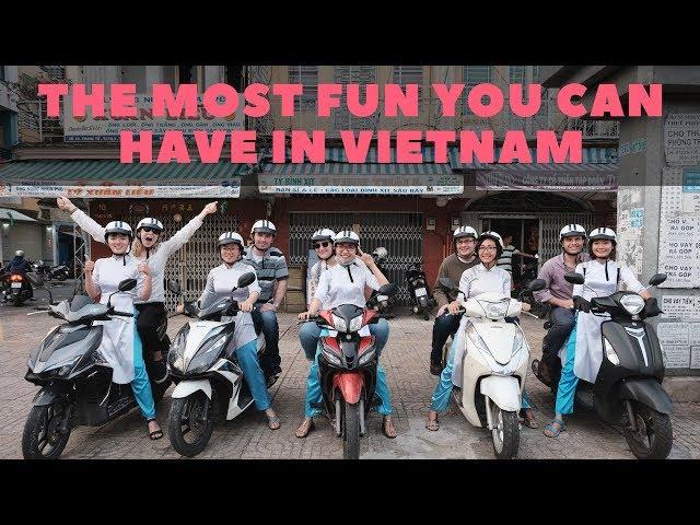 The most fun you can have in Vietnam!  Street food and nighttime city tour in Saigon!