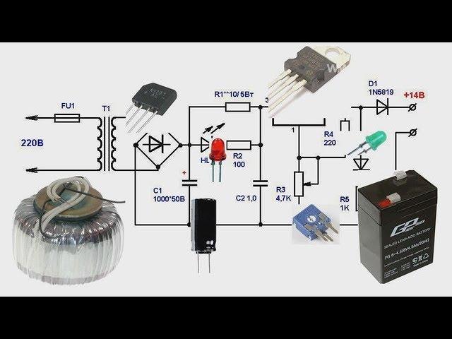 ДЕЛАЕМ ПРОСТОЕ ЗАРЯДНОЕ УСТРОЙСТВО ДЛЯ АКБ с авто выключением при полном заряде