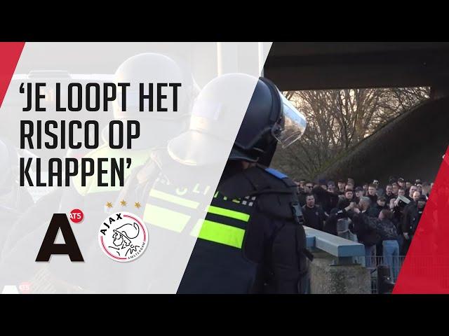 Chaotische tocht van Eintracht Frankfurt-fans naar Arena