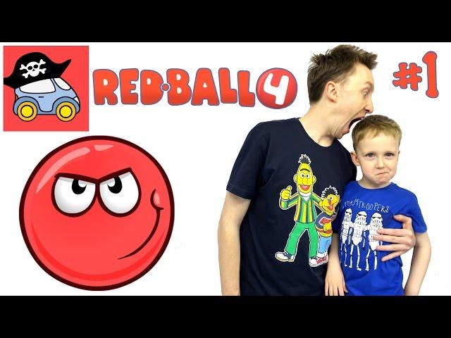  #1 ЗЕЛЕНЫЕ ХОЛМЫ. Красный Шарик против Черного Квадрата. Прохождение Red Ball 4. Жестянка