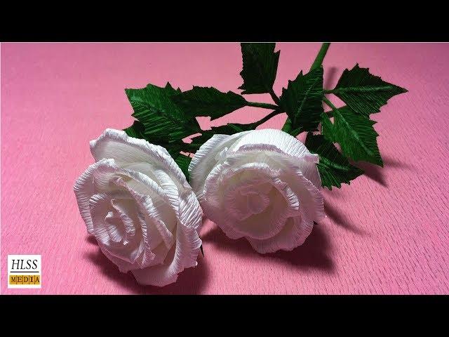 How to make beautiful rose paper flower| Origami rose crepe paper flower making  tutorial