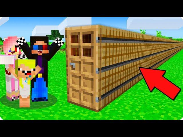 МЫ НАШЛИ И ОТКРЫЛИ САМУЮ ДЛИННУЮ ДВЕРЬ В МАЙНКРАФТ! ШЕДИ ЛЕСКА И НУБИК MINECRAFT