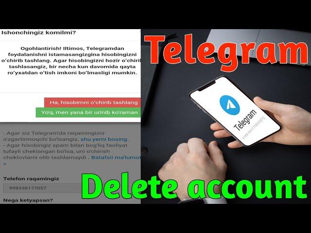 Telegram Akkauntni o'chirish Delete Telegram account Как Удалить Аккаунт (To'liq Shaklda)