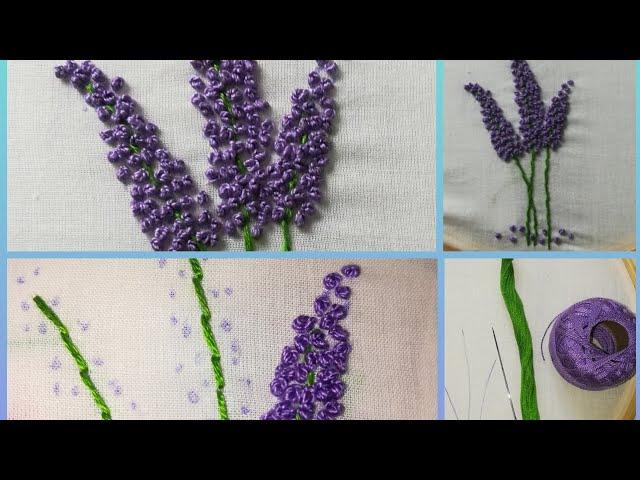 Hand embroidery : DIY. lavender design. simple and easy design using basic stitches.