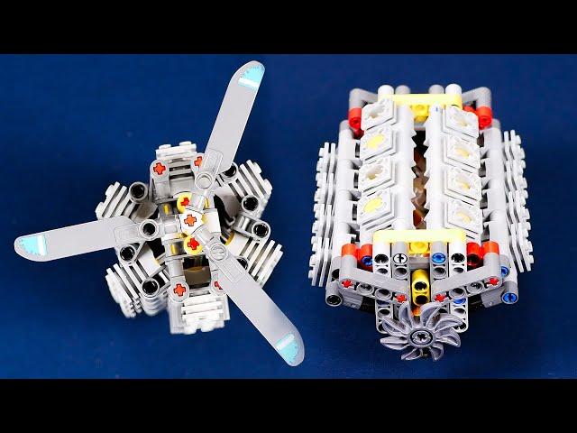 Build Lego Technic Engines. V6, Inline, Flat, X12, W16, Radial + Test