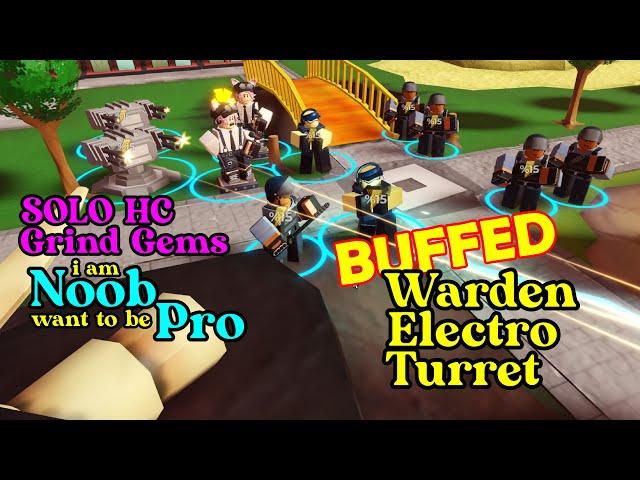 TDS Solo HC Hardcore Warden Turret Electroshocker BUFFED Reworked   Tower Defense Simulator Roblox