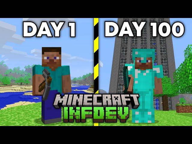 I Survived 100 Days In Minecraft's Oldest Update - Minecraft Infdev