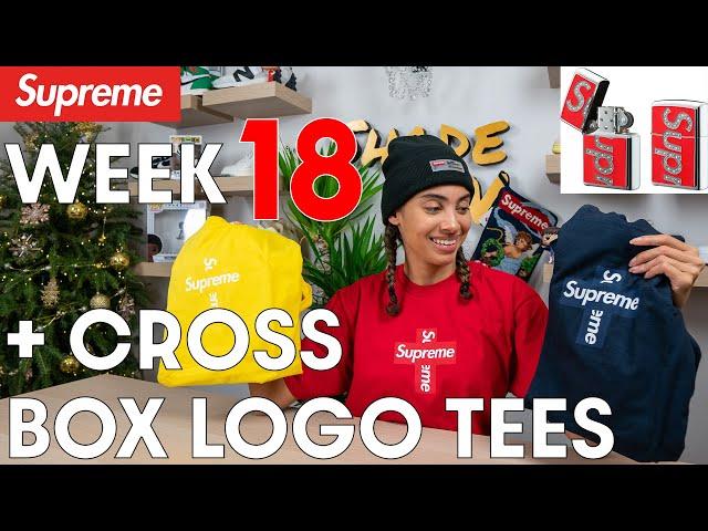 SUPREME CROSS BOX LOGO TEES UNBOXING and WEEK 18 FW20 DROPLIST: The Finale!  Swarovski Zippo