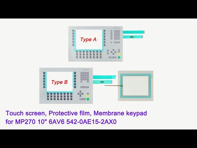 6AV6542-0AE15-2AX0 Touch Screen Panel, Protective film, Membrane keypad for MP270 MULTI PANEL, 10