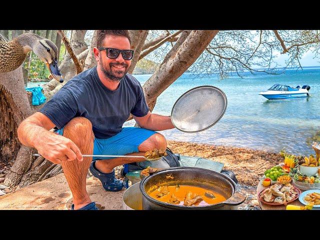 CURRY DUCK LIME TRINIDAD -we Duckin work to eat some food at Chacachacare down D islands T&T