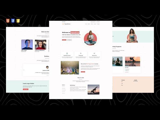 Learn to make a Yoga Centre Website using HTML, CSS and Javascript