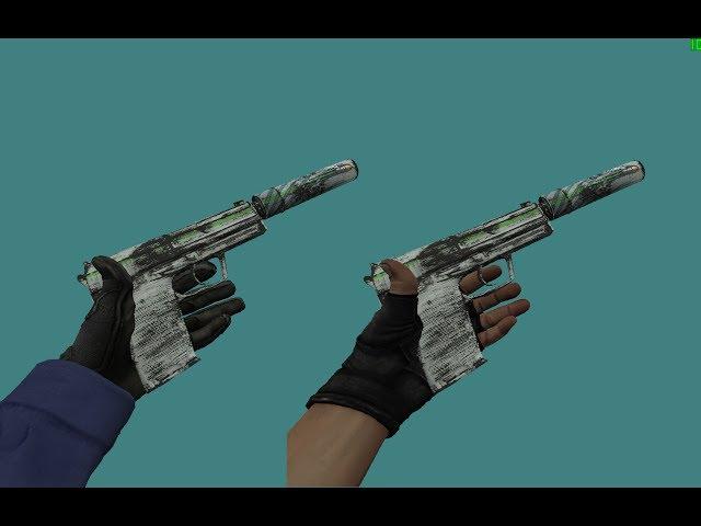 USP-S | Следы Асфальта (cs go перчатки) из CS GO для CS 1.6 {HD} + {Анимация}