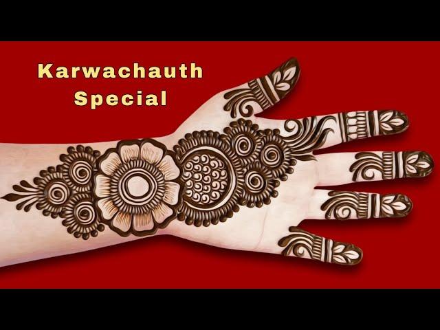 Karwa chauth special full front hand mehndi design | simple karwachauth mehndi design 2024 | mehandi