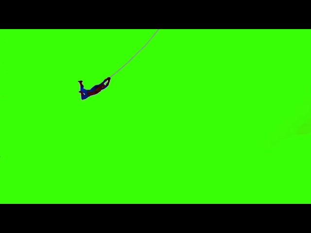 Green Screen Spider-Man web swinging