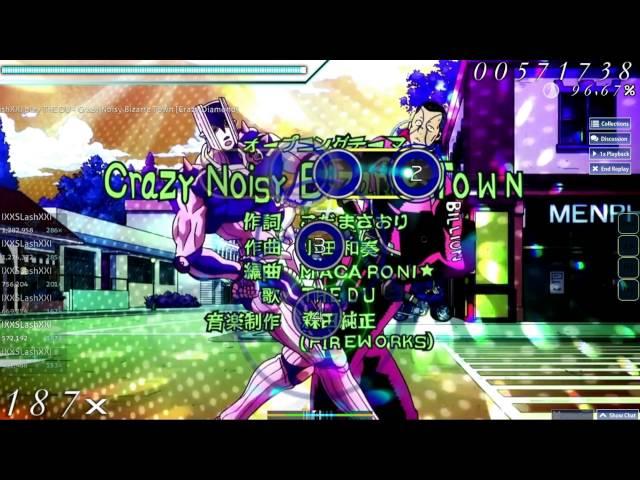 Osu! JoJo no Kimyou na Bouken 5th OP 「Crazy Noizy Bizarre Town」 (Rank S - 96,04%)