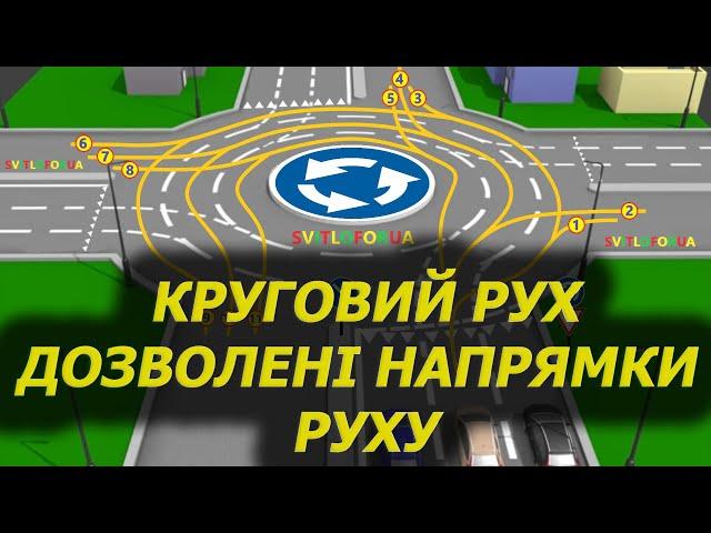 Круговий рух. Проїзд перехрестя. Автошкола. Автоінструктор. Світлофор