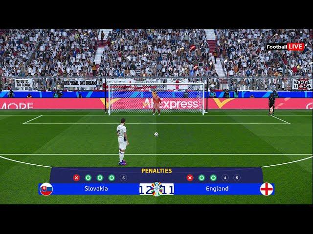 England vs Slovakia - Penalty Shootout | UEFA Euro 2024 - Round of 16 | eFootball PES Gameplay