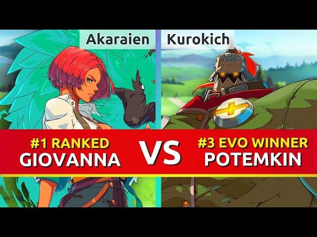 GGST ▰ Akaraien (#1 Ranked Giovanna) vs Kurokich (#1 EU Potemkin). Guilty Gear Strive