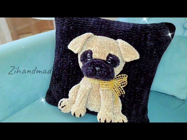 МК НАВОЛОЧКА С 3Д МОПСОМ Подушка крючком | How to crochet a pillow with 3D pug ️ #вязание #pug