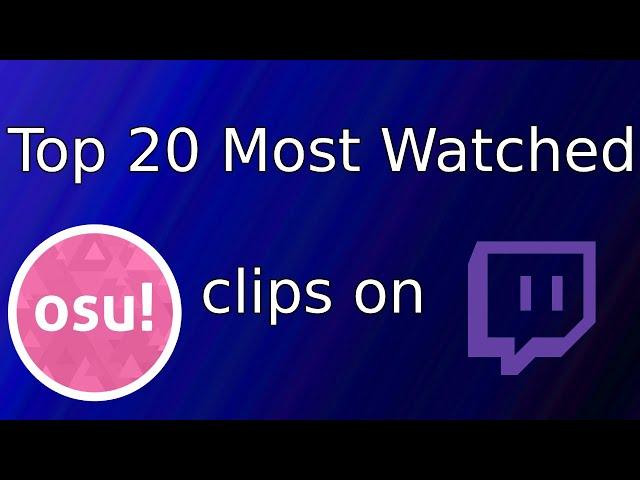 Top 20 Most Watched Osu! clips on Twitch