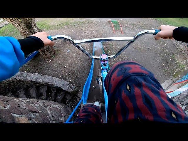 Я на BMX VS Строители...Довыпендривался