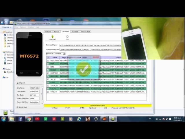 Revivir Huawei Y320 con Flash Tool | soft brick |