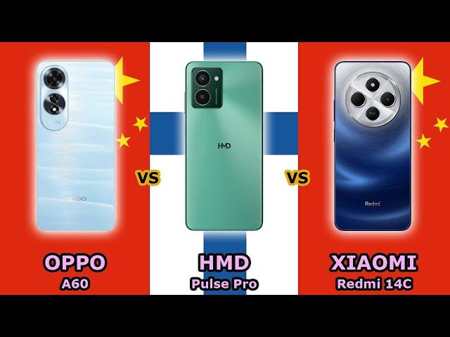 OPPO A60 - vs - HMD Pulse Pro - vs - XIAOMI Redmi 14C