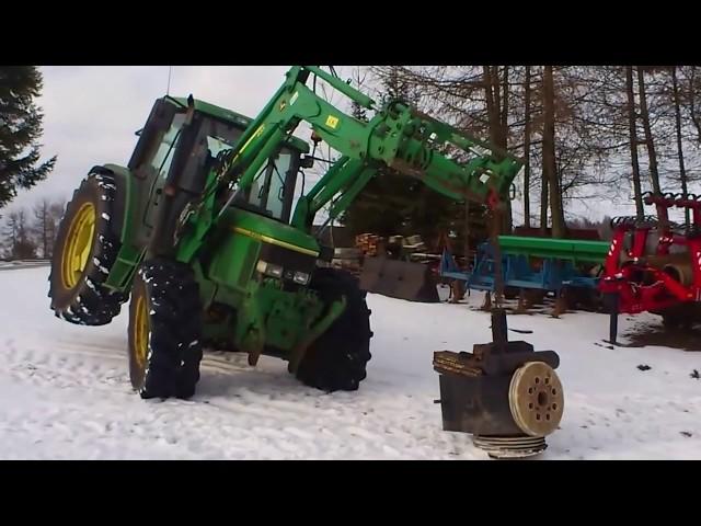 John Deere 6400 with front loader vs heavy weight (tractor-test.com)