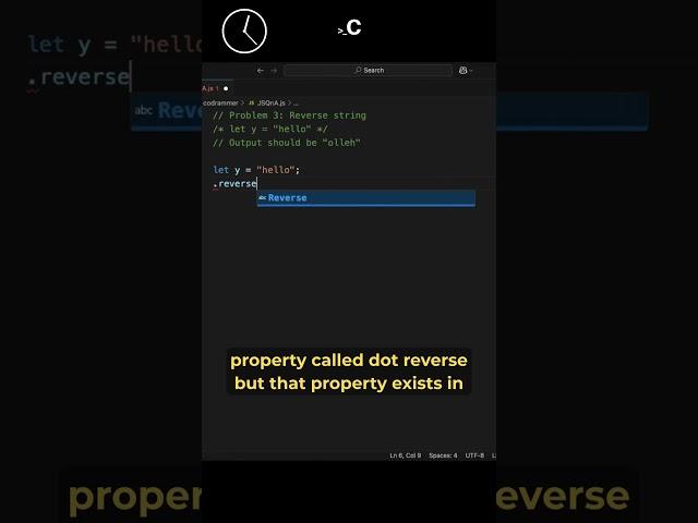 JS Interview Trick: Reverse a String in 3 Seconds! ⏱️ | Codrammer #shorts  #coding #codinginterview