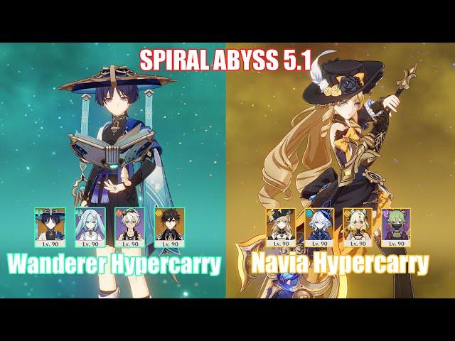 C0 Wanderer Hypercarry & C0 Navia Hypercarry | Spiral Abyss 5.1 | Genshin Impact